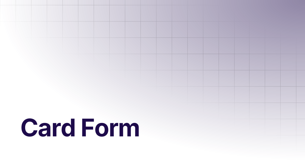 Card Form | Hosted Checkout API Documentation